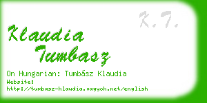 klaudia tumbasz business card