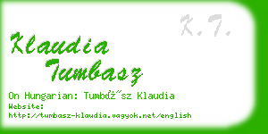 klaudia tumbasz business card